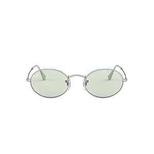 Ray-Ban Oval Lunettes de Soleil, Argent, 51 Mixte Adulte