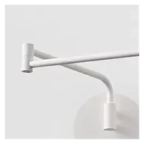 Lámpara de pared para dormitorio que ahorra espacio con brazo plegable y extensible blanco 7