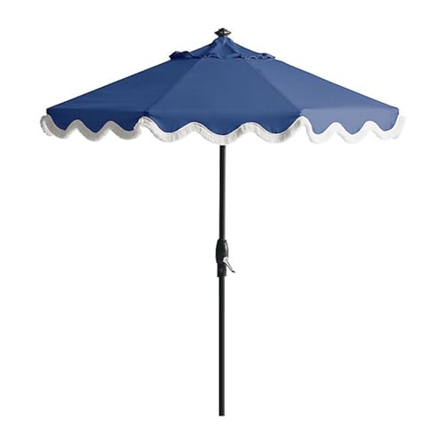 Parasol de jardin de 2,7 m avec manivelle et toile imperméable beige pour terrasse