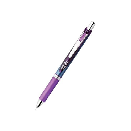 Bolígrafos retráctiles Pentel EnerGel Deluxe RTX, tinta morada, pack 12 miniatura 2