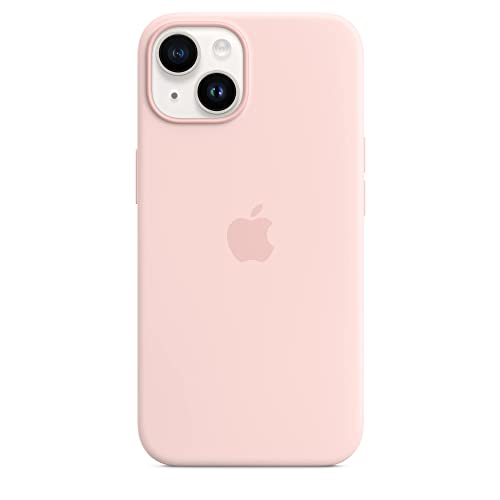 Image of Apple iPhone 14 Silicone Case with MagSafe - Chalk Pink