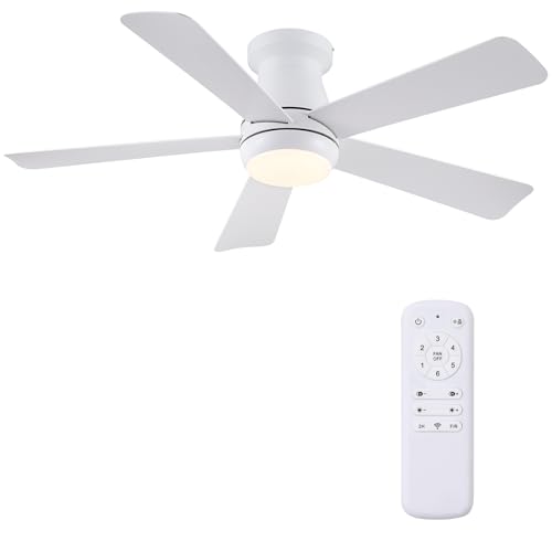 Ventilateur de plafond avec éclairage LED Kviflon moteur DC réversible été hiver