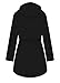 ATLASLAVA Women Rain Jacket Waterproof Raincoat with Hood Breathable Long Windbreaker Trench Coat Black M