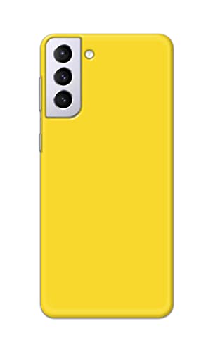 Image of Printed Hard Back Cover Case for Samsung Galaxy S21 5G Back Cover (Plain Yellow) -1803