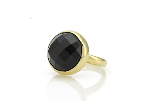Bague onyx noir fait main et or : l'élégance d'une pierre précieuse d'Inde