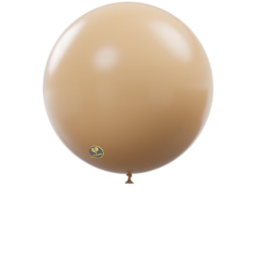 AFTERLOON® Biodegradable Balloons 6 pcs 36 Inch Orb Perfect Round Giant Extra Large Beige, Natural Rubber Latex Plastic-Free Alternative Durable Thickened Strong Jumbo XL Big Helium Float, Kids Decor