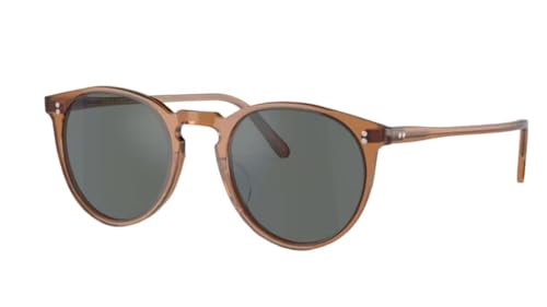 Oliver Peoples 0OV5183S O'malley Sun 1783W5 Carob/Regal Blue Mirrored Round Men's Sunglasses