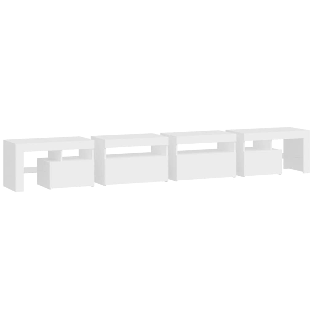 Mueble de TV con Luces LED Blanco 260x36,5x40 cm