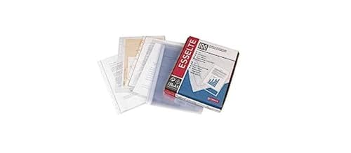 Fundas Esselte 46101 en tamaño folio con 16 taladros y acabado cristal caja de 100 unidades