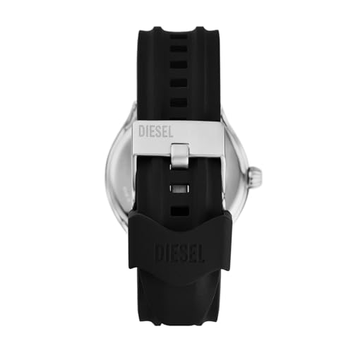 Image of Diesel Silicone Analog Blue Dial Men's Watch-Dz2216, Band Color:Black