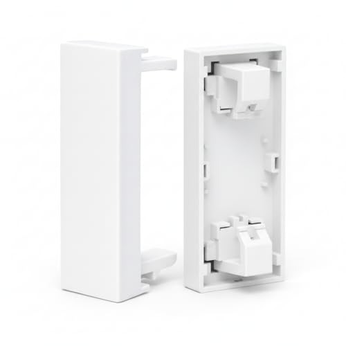Image of MX Blank Dummy Cover Plate for Modular Socket Systems, 1 Module 11.5x45 mm White Faceplate, Wall Mount Cover for Electrical and AV Installations, Pack of 2