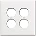 Midi 2-Gang Receptacle Wall Plate - White