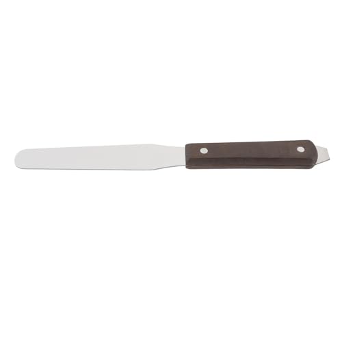 Stainless Steel Beech Wood Spreader Cake Decorating Spatula Pry Handle Round Head Ink Mixing Tool Cream Stirring (6 Inch)