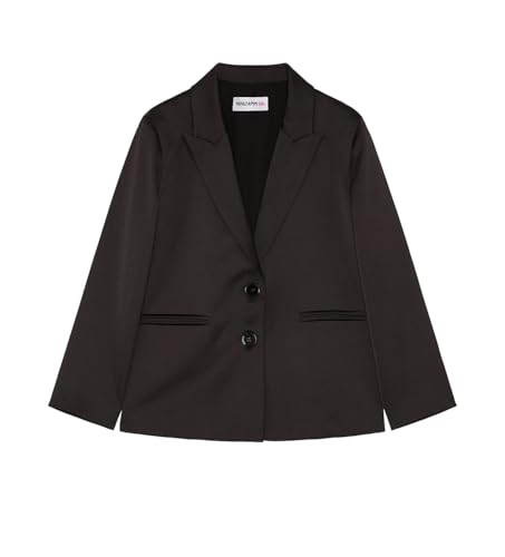 Fodera in georgette PATRIZIA PEPE Giacca in Raso Nero (IT, età, 14 Anni, Regular, Standard, Nero)