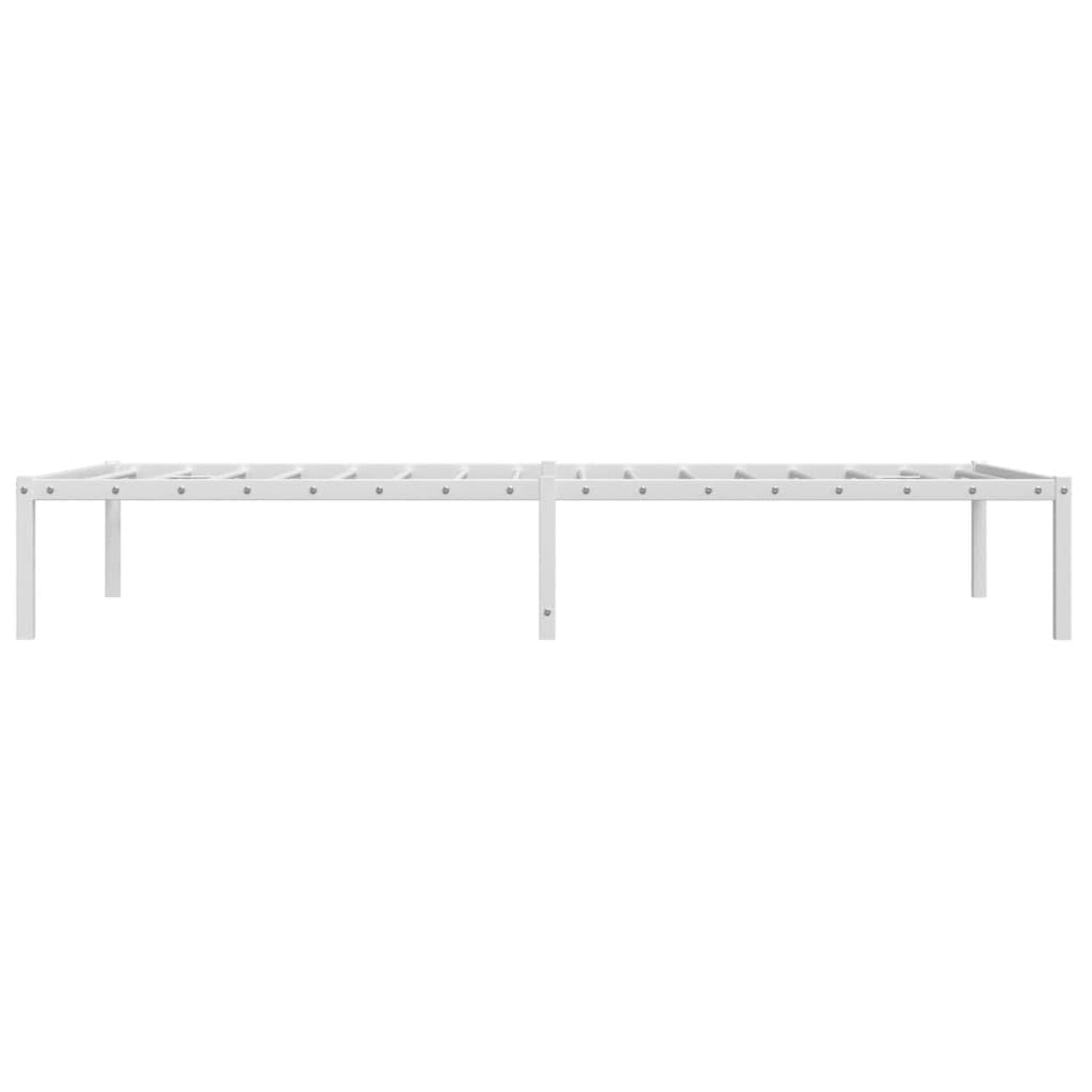 vidaXL Estructura de Cama, Somier de Listones con Almacenaje, Armazón Marco de Cama de Invitados, Mueble para Dormitorio, Metal Blanca 100x190 cm