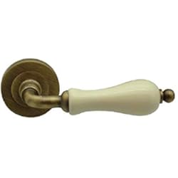 Porcelanico Paredes Interiores JDEL Juego MANIVELA Beige con Roseta, Porcelana y Cuero Ingles, 0