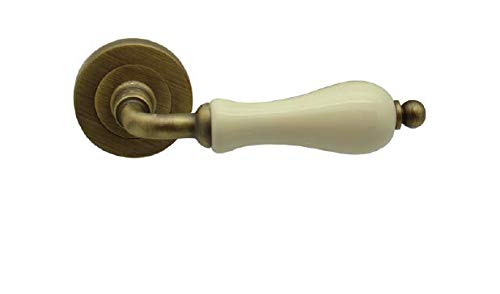 JDEL Juego MANIVELA Beige con Roseta, Porcelana y Cuero Ingles, 0