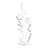 NUOBESTY アクリル製フラワーウォールステッカー 青色花柄ミラーデカール ホームインテリア用壁装飾 取り付け可能 壁面を傷けずに設置 剥がし可能