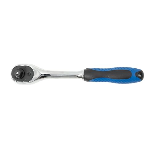 Image of Taparia 3 /8 inch (9.5mm) Square Drive Ratchet Handle (B715)-Compatible w / 3 /8 inchSquare-Drive Socket and Accessories-Reversible Action for All-Sizes, Ergonomic Grip-Automotive, Industrial