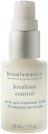 Bioelements Breakout Control - 1 fl oz - 5% Benzoyl Peroxide Acne Spot Treatment for Acne-Prone, Combination & Oily Skin - Vegan, Gluten Free - Never Tested on Animals
