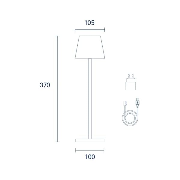 SIGOR Nuindie - Dimmbare LED Akku-Tischlampe Indoor & Outdoor, Höhe 38cm, aufladbar mit Easy-Connect, 12 h Leuchtdauer… – Bild 10