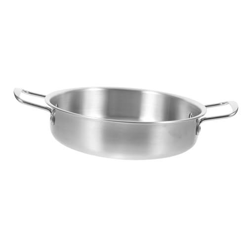 MOTHNUR Olla Coreana Inoxidable Desbordamiento Olla Mediana Portátil para Sopa Ramen y Mariscos con Asas Ergonómicas para Camping y Cocina