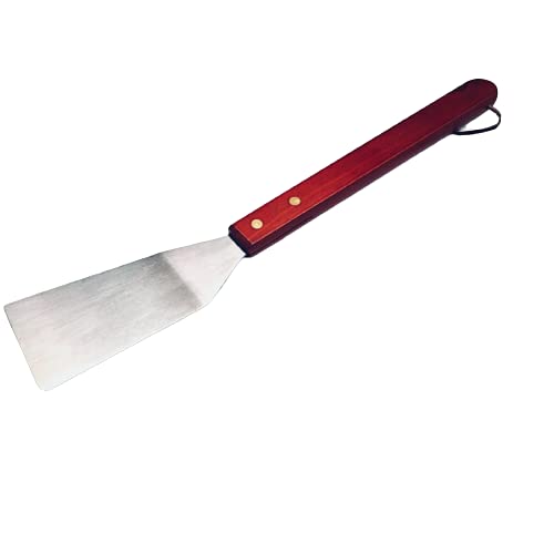 Vision4ever 1x Stainless Steel Barbecue Spatula Turner with Wooden Handle Burger BBQ Flipper