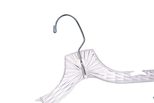 12 Quality Hangers Clear Skirt/Pant Hangers 12 Pack - Crystal Cut Hangers For Clothes - Durable Plastic Hanger Set - Dress Hangers With Clips - Heavy Duty Hangers - Nonslip Coat Suit And Shirt Hangers #TOP5