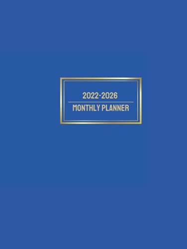 Five Year 2022-2026 Monthly Planner: Blue Background Color Cover 5 Yearly Calendar 60 Months Agenda Schedule Paperback Organizer January 2022 - December 2026 image 2