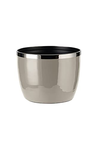 Gift Company Übertopf Saigon mit Metallring Eisen Sandstone Silber Höhe 17 cm, Geschenk, Blumentopf