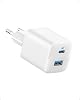 Anker Caricatore iPhone USB C 323 (33 W), compatto, con 2 porte per iPhone 15/15 Plus / 15 Pro / 15 Pro Max /14/13, Pixel, Galaxy, iPad/iPad Mini e altro (senza cavo) – Bianco