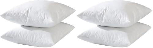 Image of basic home Hotel-Style 20x20 Goose Feather Pillow Insert for Sofa & Bed - 100% Odorless & Plump Cushion Filler - 233TC Cotton with Inner Liner to Prevent Poking (20x20 Inch) (Pack of 2)