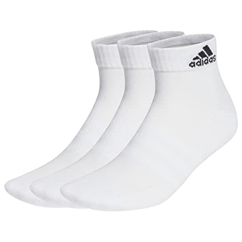adidas, Cushioned Sportswear Ankle Socks 3 Pairs, Socken, Weiß Schwarz, L, Unisex-Adult Cover