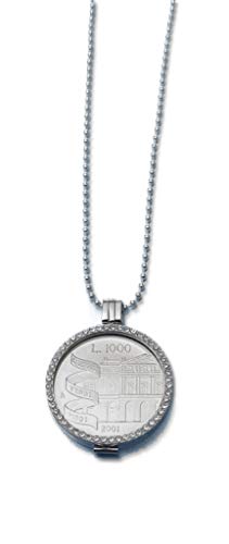 Colgante Verdi Moneda 1000 liras plata original collar 90 cm regalo exclusivo mujer