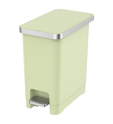 Image of Obsessions EKO 10L Plastic Step Bin with Pedal,Waste Storage Trash Can, Green