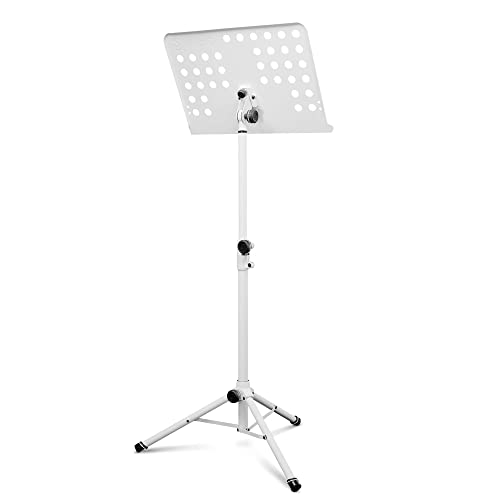 Gravity NS 411 W - Klassischer Notenständer, Höhenverstellung bis 1200 mm, weiß