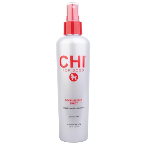 CHI for Dogs Deodorizing Spray - Odor Eliminator for Smelly Coats - Safe Deodorant Spray for Puppies and Adult Dogs - Sulfate and Paraben Free - Made in USA, 8 Fl Oz