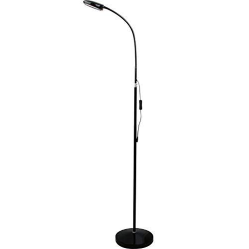Lampadaire LED de lecture noir avec col de cygne flexible pour chambre
