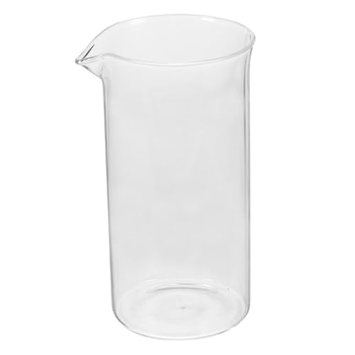 COMPUKAS Taza Medidora de Vidrio de 600ml para Tragos de Espresso Diseño Antideslizante, Accesorio Versátil para Prensa de Café Adecuado para Cocina y Oficina
