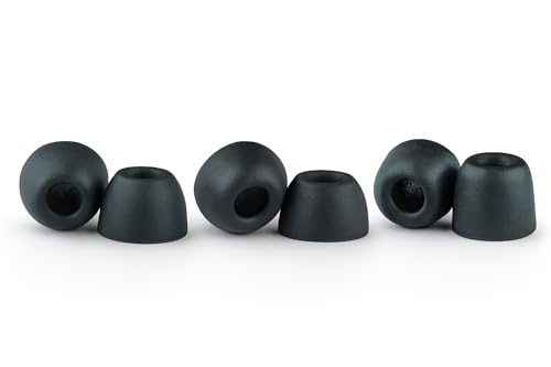 Image of Comply 500 Core Series | Memory Foam Replacement IEM Ear Tips for KZ, Moondrop, FiiO Sennheiser & More | Superior Noise Isolation, Ultimate Comfort, Secure Fit | Variety, Black, Medium (3 Pairs)