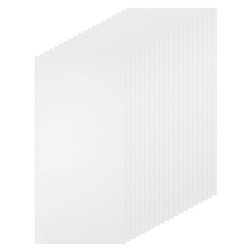 Image of HARFINGTON 20pcs Clear Plastic Sheets 8 inch x 4 inch x 0.02 inch Transparent Flexible PVC Sheet Panels with Protective Paper for Signs DIY Display Projects Craft Picture Frames Painting