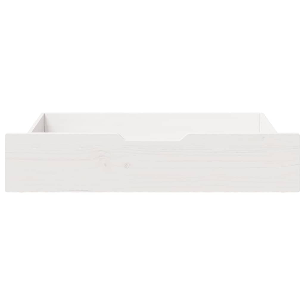 vidaXL Bedlades 2 st 80x55x17 cm massief grenenhout wit