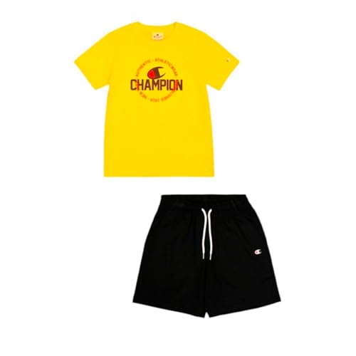 Conjunto corto Champion amarillo y azul marino para niño talla 13-14 años