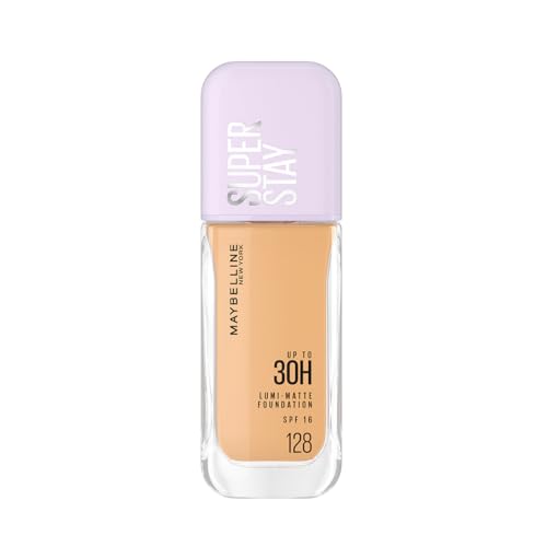 Maybelline New York Super Stay Lumi-Matte Liquid Foundation – 128, Up To 30H Long Wear, Water & Transfer Proof. SuperStay Lumi-Matte Liquid Foundation comes with Non-comedogenic & Vegan Formula | 35ml
