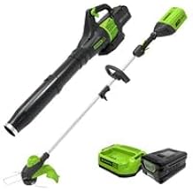 Greenworks 80V 16 in Trimmer / Blower Kit, 2.5 Ah Battery and Charger