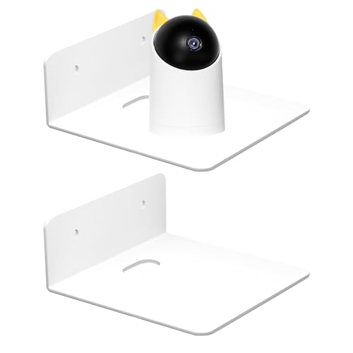 Soporte de cámara pequeña - de Pared para la Seguridad | 2 Piezas con Respaldo Adhesivo, Rejilla para el hogar para vivero, Dormitorio, baño, Cocina, Altavoz, Monitor, Uso de Dispositivos telefó