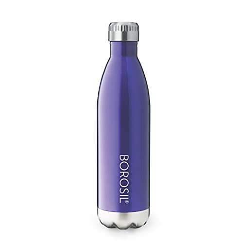 Image of Borosil - Stainless Steel Hydra Trek - Vacuum Insulated Flask Water Bottle, 500 ML, Green & Stainless Steel Hydra Bolt Trans - Vacuum Insulated Flask Water Bottle, Blue, 1L