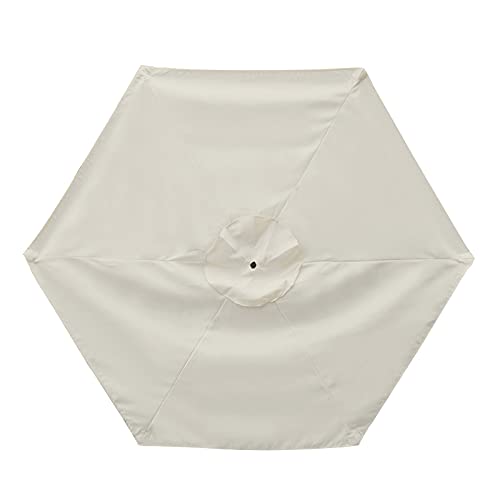 MCDSAJ 9.8ft 6 Ribs Beach Umbrella Canopy Cover, Patio Parasol Cloth, Outdoor Umbrella Replacement Top Cover, Sunshade Umbrella Cloth Replace for Garden Backyard Pool Umbrellas Parasols (2PCS Beige)