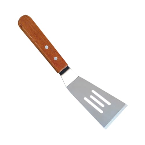 KICHOUSE Solid Grill Spatula Stainless Steel Slotted Frying Spatula Perfect for Egg Steak and Pancake Cooking