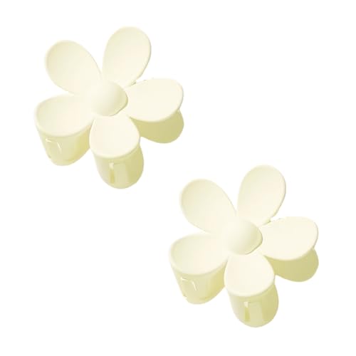 Pince à cheveux fleur blanche : lot de 2 grandes pinces pour cheveux épais et longs